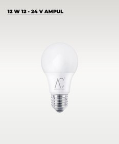 Resim AC AYDINLATMA 12W 12-24V Ampul 6500K - Beyaz Işık - E-27 Duy 