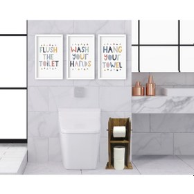 Resim Bk Home Doğal Masif Ahşap Tuvalet Kağıtlığı Ve Dekoratif 3’Lü Ahş (551051897) 