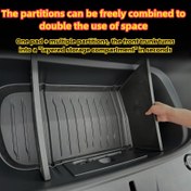 Resim For Tesla Model Y Juniper 2025 Yükseltme TPE Ön Arka Bagaj Matları / Depolama Kutusu Pedleri, Bölümler Serbest Birleştirilebilir ve Alanın Çift Kullanımı Sağlanır, Bir Ped ve Çoklu Bölümler Ön Bagaj Saniyeler İçinde "Katmanlı Depolama Bölümü" Olarak Dönüşür 