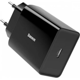 Resim Baseus Akıllı Şarj 18W Pd Type-C Hızlı Şarj Adaptörü, Apple Macbook Pro,android ve Ios Uyumlu Siyah 