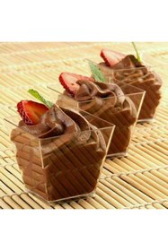 Resim BAKOM AMBALAJ 200 CC 12 ADET KAPAKLI KÜBİK KASE Pratik Plastik Kase Salata, Meze, Tatlı, Magnolya Kasesi 