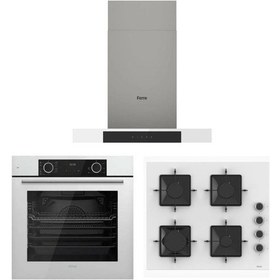 Resim Ferre Fryart XE63CB - SS206 - D101 Steam Beyaz Ankastre Set 