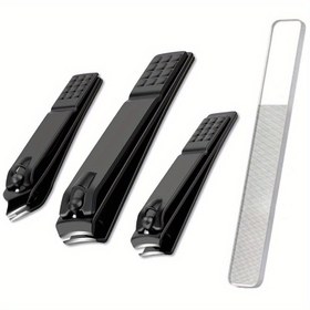 Resim 1 Set Klasik Paslanmaz Çelik Tırnak Makası Tırnak törpüsü ile - Parmak ve Ayak Tırnağı Kesimi için Keskin Düz Kenar, Kokusuz, Manikür ve Pedikür için İdeal 