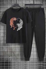 Resim uyguntarz Unisex Tiger Baskılı 2'li Eşofman Takımı 