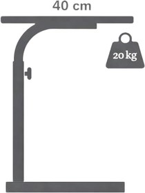 Resim Sağlam Metal Gövdeli Laptop Sehpası 60x40 cm – Yükseklik Ayarlı, Stabil ve Ergonomik Çalışma Masası (Atlantik Çam) 