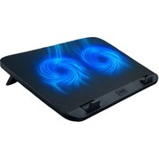 Resim Zineets Laptop Notebook Soğutucu Ledli ÇİFT Fanlı 2 Usb Dizüstü Bilgisayar Standı 
