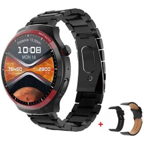 Resim Byrist HW16 MAX 1.55" Amoled Ekran Deri/Silikon/Metal Kordon Koruyucu Hediyeli Watch 4 Pro Akıllı Saat 