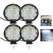 Resim Point 4 Adet Off Road 14 Led 42 Watt Yuvarlak Traktör Tır Kamyon Tekne Sis Farı Çalışma Lambası 4 Adet 