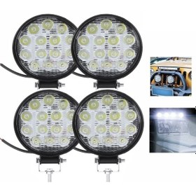 Resim Point 4 Adet Off Road 14 Led 42 Watt Yuvarlak Traktör Tır Kamyon Tekne Sis Farı Çalışma Lambası 4 Adet 