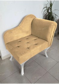 Resim aldagelsin Yeni Model Ters Kol Tekli Köşe Koltuğu Josefin Bench Beyaz Ayak 