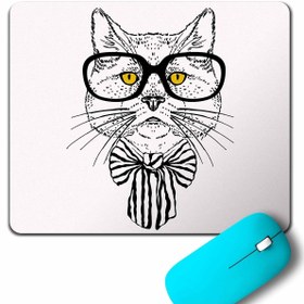 Resim Kendim Seçtim Hıpster Cat Hipstır Kedi Wıth Glasses Gözlük Mouse Pad 