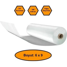 Resim 160 Micron Naylon Örtü, Şeffaf Su Geçirmez Naylon, 6x9 Metre 