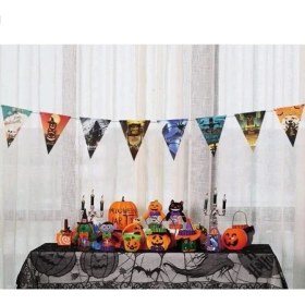 Resim Cadılar Bayramı Halloween Flama Bayrak Banner Süs 8 Li 