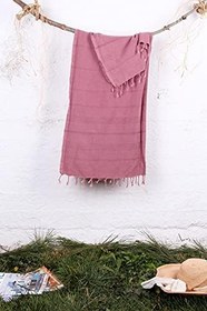 Resim %100 Pamuk 90x180 Peştemal Gül Kurusu 