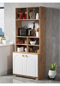 Resim Bohem Çok Amaçlı Kiler Mutfak Dolabı - Beyaz N Çizgili Model Beyaz N Çizgili Model Diğer 