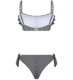 Resim Bonesta Payee Volanlı Straplez Siyah Bikini Takımı 