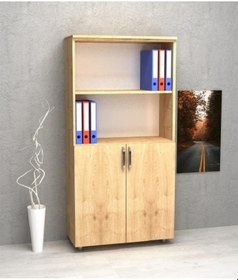 Resim Kobiç Dosya Dolabı Yarım Kapak 80x35x150 Cm Meşe 