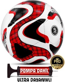 Resim Telvesse Futbol Topu Pompalı Set Profesyonel El Dikişli Dayanıklı Sert Zemin Halı Saha Topu P606 No5 