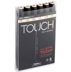 Resim Touch Twin Marker Seti 6 Renk Ten Renkleri A 