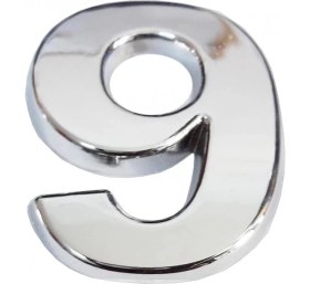 Resim Belle Fusion Mey Ithalat® Cemax Krom Yapışkanlı 9 Rakamı 5 cm 