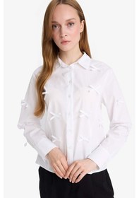 Resim Defacto Regular Fit Poplin Uzun Kollu Tunik F2724ax25spwt34 Beyaz 