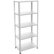 Resim RafBurada 5 Katlı Galvaniz Çelik Raf - Depo, Arşiv, Kiler, Dosya, Market Rafı 31x60 Cm-200 Cm-1.50 Mm 