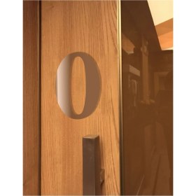Resim Kapı Daire Numarası 1 mm Bronz Ayna Pleksi Yapışkanlı No - 0 Sıfır 