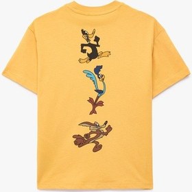 Resim Koton Pamuklu Looney Tunes Baskılı Bisiklet Yaka Kısa Kollu Lisanslı Tişört Turuncu 5skb10665tk 
