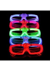 Resim Led Işıklı Glow Pilli Parti Gözlüğü - Glow Efektli 6 Adet 5 Renk Tüm Yaşlar 