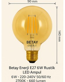 Resim Led Fılament Rustik Ampul Kes 606 