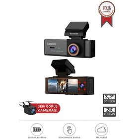 Resim Lenovo Q7-7302 Siyah 1080p Wifi Araç İçi Dokunmatik Ön İç Ve Arka Araç Kamerası 