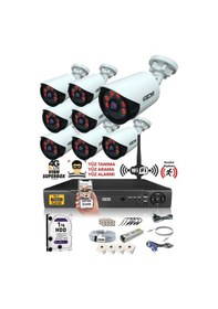 Resim IDS DS-2020HD-SET8-1TB 8 Kameralı 1080P Full HD 5 MP Sony Lensli Kamera Seti - 2020 