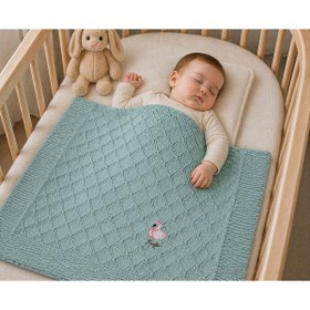 Resim belpa Kuğu Concept Triko Bebek Battaniyesi %100 Pamuklu,Baklava Desenli,Kız Bebek Erkek Bebek Battaniyesi,Kalın Triko Bebek Battaniyesi 