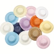 Resim 10 adet/takım Mini Dokuma Kumaş Şapka Moda Baskı DIY Dekorasyon Şapka Yaratıcı DIY Şapka Dekorasyon Aksesuarları 