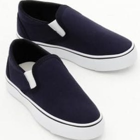 Resim Tonny Black Çocuk Unisex Siyah Beyaz Kauçuk Taban Keten Lastikli Spor Ayakkabı, TBH1462 