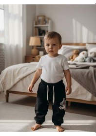 Resim Zekids Bebek Ayıcık Desenli Eşofman Alt-16391 Siyah 