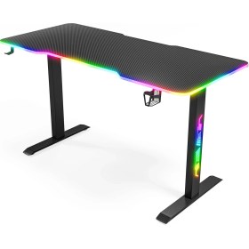 Resim Karr Gaming Ion 25mm Rgb Aydınlatmalı Oyuncu Masası | Siyah Karbon Fiber Kaplama 
