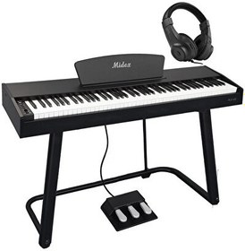 Resim Midex PLX-125BK Tuş Hassasiyetli 88 Tuş Bluetooth Taşınabilir Dijital Piyano (Stand Ve Kulaklık İle) 