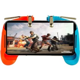 Resim Cosmostech AK16 Pubg Trigger Controller - Mobil Oyun Gamepad 2in1, 4 Parmak Tetikli, Hassas Atış Aparatı Kırmızı Mavi 