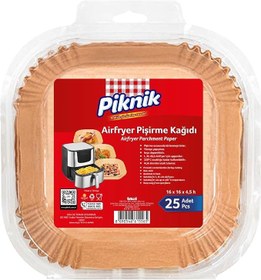 Resim Piknik Airfryer Pişirme Kağidi Kare 25Li 
