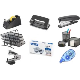 Resim 9 Parça Ofis Seti ve Evrak Rafı ile Ofis Malzemeleri Seti 