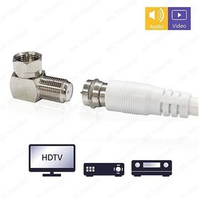 Resim 90 Derece Açılı F Tipi Koaksiyel Anten Kablosu Adaptörü 