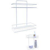 Resim Metaltex İki Katlı Geniş Banyo Rafı (-M784222) 