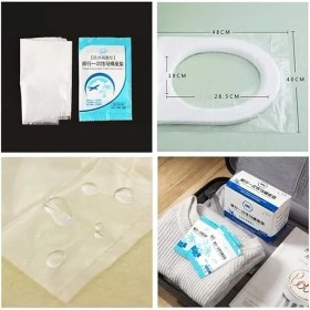 Resim 200 Adet Tek Kullanımlık Klozet Örtüsü Klozet Poşeti Klozet Kapak Örtüsü Dispenseri 
