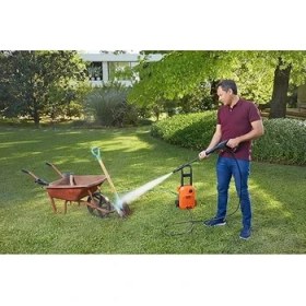 Resim + Decker Black + Decker 1650W 120BAR/1740 Psı Basınçlı Yıkama Makinesi Siyah Turuncu 