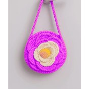 Resim El Yapımı Makrome Çanta Doğal ve Şık Tasarım Çiçek Kırmızı 