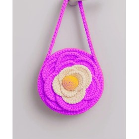 Resim El Yapımı Makrome Çanta Doğal ve Şık Tasarım Çiçek Kırmızı 