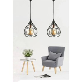 Resim 2 Adet Armut Trend Siyah Sarkıt Salon Mutfak Banyo Yatak Odası Çocuk Odası Antre Avize 