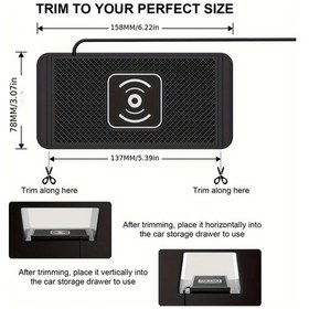 Resim Gateesat Siyah 2si 1 Arada Profesyonel Araç Montajı Kaymaz Kablosuz Şarj Cihazı Ev Kullanımı 