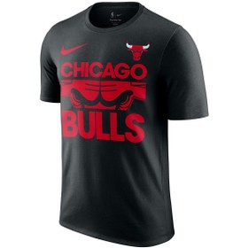 Resim Chicago Bulls Courtside Erkek Siyah Basketbol T-Shirt HQ0588-010 